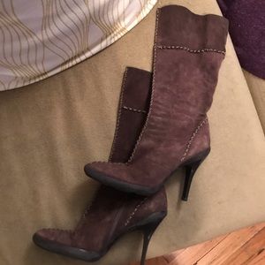 BCBG Max Azria Brown Suede Vintage Boots Size 7
